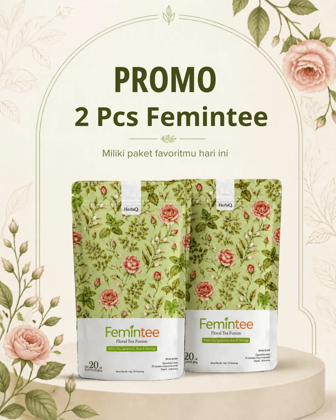 Femintee 2pcs Floral Tea Fusion HerbiQ